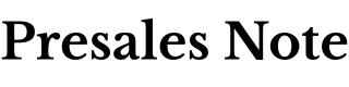 Presales Note